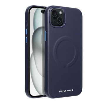 Futera Roar Leather Mag Case kompatybilny z MagSafe - do iPhone 15 Plus Granatowy