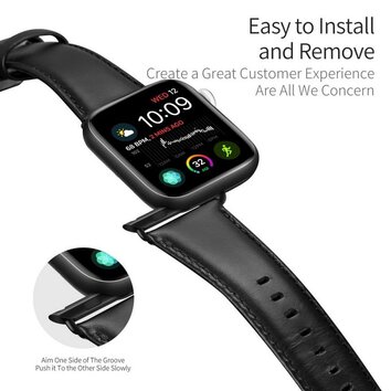 DUX DUCIS pasek YA skrzany do Apple Watch 38 / 40 / 41 mm czarny