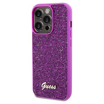 Oryginalne Etui GUESS Hardcase GUHCP14LPMSDGSF do iPhone 14 Pro (Disco Script Metal / fuksja)
