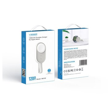 VEGER powerbank 1200 mAh do zegarka kompatybilny z Apple Watch Pomme (W0102) biay