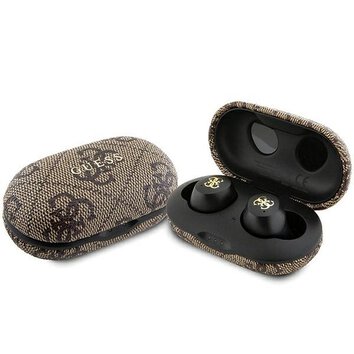 GUESS słuchawki bezprzewodowe bluetooth + stacja dokująca TWS ENC GUTWSP4EGW (4G Metal) brązowe