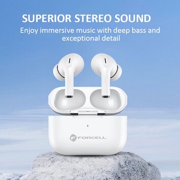 FORCELL F-AUDIO suchawki bezprzewodowe / bluetooth stereo TWS Master PRO biae