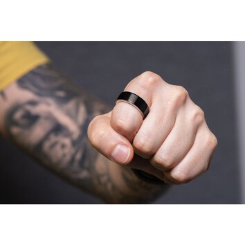 Smart Ring R8- inteligentny pierścień ceramiczny ze stacją ładującą rozmiar 18mm czarny