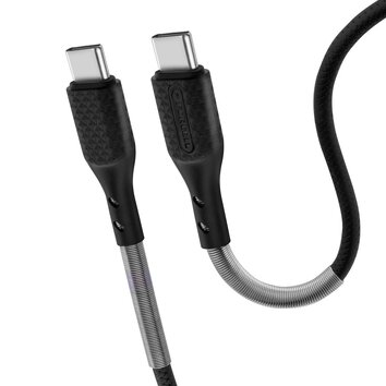 FORCELL Carbon kabel Typ C do Typ C 3.0 QC Power Delivery PD 60W CB-02C czarny 1 metr