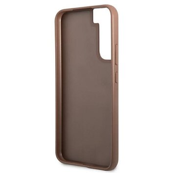 Oryginalne Etui GUESS Hardcase GUHCS22SG4GFBR do Samsung S22 (4G Metal Gold Logo / brzowy)