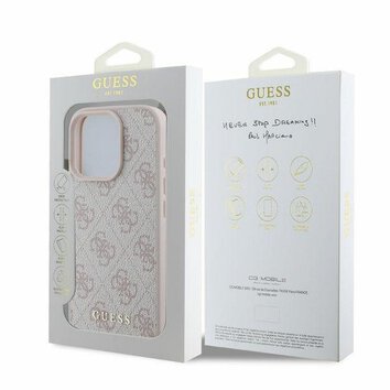 GUESS futerał do IPHONE 16 Pro GUHCP16LG4GFPI (PU 4G Classic) różowy