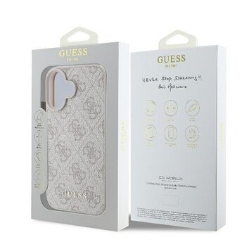 GUESS futerał do IPHONE 16 Plus GUHCP16MG4GFPI (PU 4G Classic) różowy