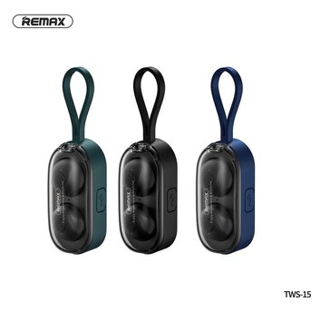 REMAX słuchawki bezprzewodowe / bluetooth TWS-15 w stacja dokująca w smartbandzie zielony