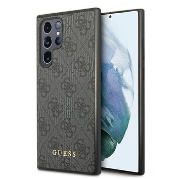 Oryginalne Etui GUESS Hardcase GUHCS22LG4GFGR do Samsung S22 Ultra (4G Metal Gold Logo / szary)