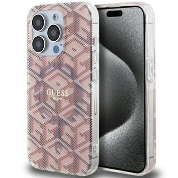 Oryginalne Etui GUESS Hardcase GUHMP15LHGCUSTGP do iPhone 15 Pro Max (Kompatybilny z Magsafe / IML GCUBE / rowy)