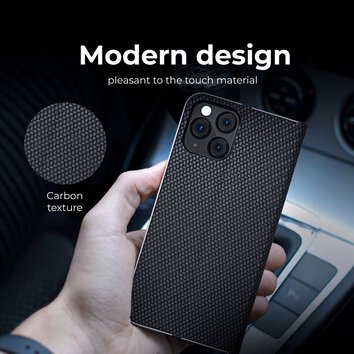 Kabura LUNA Book Carbon do XIAOMI Mi 11 Lite 5G / Mi 11 Lite LTE ( 4G ) / Mi 11 Lite NE czarny