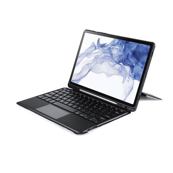 DUX DUCIS DK - etui skadane z klawiatur bezprzewodow do Samsung Tab S8 (X700/X706)/S7 (T870/T875/T876B) czarne