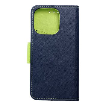 Kabura FANCY Book do IPHONE 16 Pro granatowo limonkowy