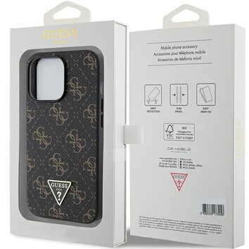 GUESS futera do IPHONE 14 Pro GUHCP14LPG4GPK (4G Triangle Metal Logo) czarny