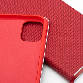 Kabura LUNA Book Carbon do IPHONE 16 Plus czerwony