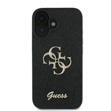GUESS futerał do IPHONE 16 Plus GUHCP16MHG4SGK (Fixed Glitter Big 4G) czarny