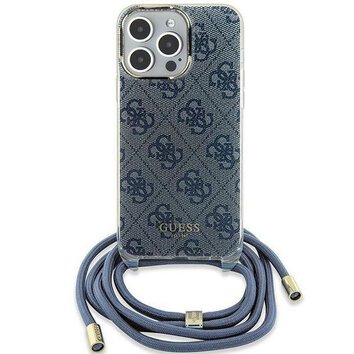 Guess nakładka do iPhone 15 6,1" GUHCP15SHC4SEB HC CROSSBODY CORD 4G PRINT niebieska