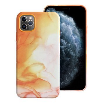Leather Mag Cover kompatybilne z MagSafe do IPHONE 11 PRO MAX orange splash