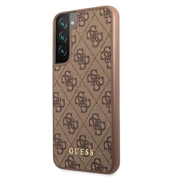 Oryginalne Etui GUESS Hardcase GUHCS22SG4GFBR do Samsung S22 (4G Metal Gold Logo / brzowy)
