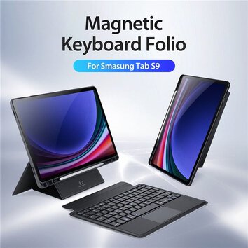 DUX DUCIS DK - etui skadane z klawiatur bezprzewodow do Samsung Tab S9 czarne