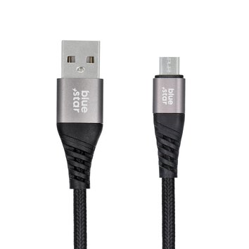 Kabel Blue Star z oplotem ze zczem micro USB 2A