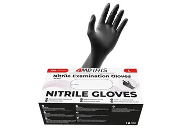 RĘKAWICZKI NITRYLOWE XL 100SZT CZARNE 4MD IRIS