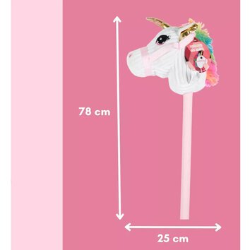Głowa konia jednorożec hobby horse na kiju pluszowy 78 cm