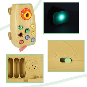 Gra magnetyczna zręcznościowa wbijak LED do ciągnięcia nakarm ptaszka na kółkach XL