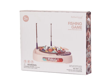 Gra zręcznościowa rodzinna rybki łowienie rybek + akcesoria beżowa 27el.