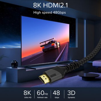Kabel Newell HDMI - HDMI 2.1, 8K 60Hz - 2 m, grafitowy