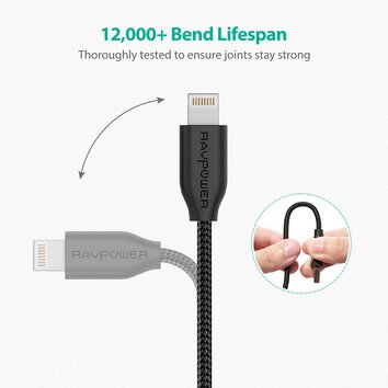 Kabel USB - micro USB RAVPower RP-CB016 - 0,9 m, biały