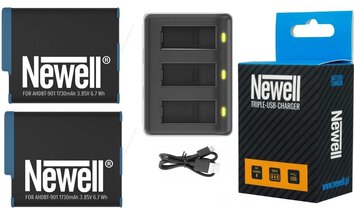 Ładowarka 3-kanałowa + 2x bateria Newell AHDBT-901 do GoPro Hero 9 10