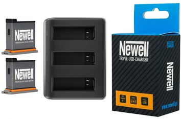 Ładowarka 3-kanałowa + 2x bateria Newell AB1 do DJI Osmo Action