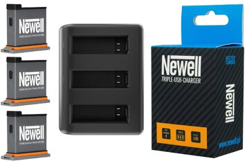 Ładowarka 3-kanałowa + 3x bateria Newell AB1 do DJI Osmo Action