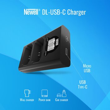 Ładowarka dwukanałowa Newell DL-USB-C do akumulatorów DMW-BLJ31 do Panasonic