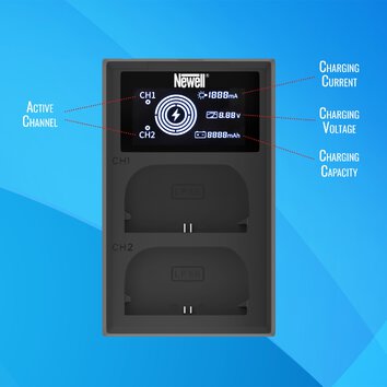 Ładowarka dwukanałowa Newell FDL-USB-C do akumulatorów NP-FW50 do Sony
