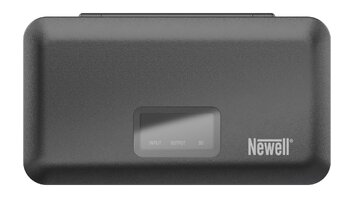 Ładowarka dwukanałowa Newell LCD z funkcją power banku i czytnikiem kart SD do akumulatorów LP-E6...