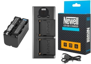 Ładowarka LCD + bateria Newell NP-F750 NP-F760 NP-F770 do Sony