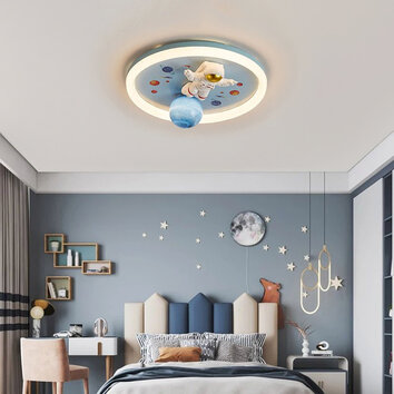 Lampa LED sufitowa plafon do pokoju dziecięcego ściemniana LUMELA + pilot astronauta