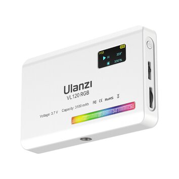 Lampa LED Ulanzi VL120 - RGB, WB (2500 K - 9000 K), biała