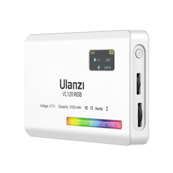 Lampa LED Ulanzi VL120 - RGB, WB (2500 K - 9000 K), biała