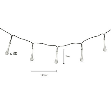 Lampki solarne ogrodowe łezki 6,5m 30LED ciepły biały Lampki solarne ogrodowe łezki 6,5m 30LED ciepły biały