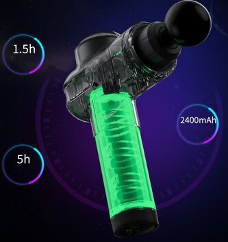 MOCNY PISTOLET DO MASAŻU MIĘŚNI MASAŻER 4 GŁOWICE