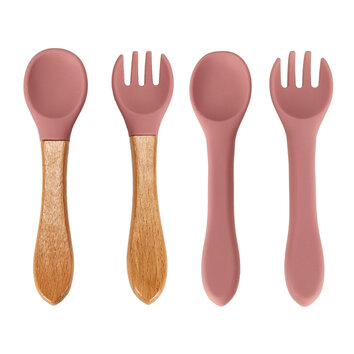 Naczynia silikonowe dla dzieci wiewiórka zestaw 9 elementów ciemny różowy Naczynia silikonowe dla dzieci wiewiórka zestaw 9 elementów ciemny różowy