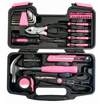  Różowe narzędzia zestaw 39 elementów