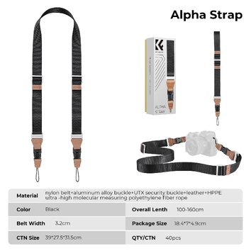 Pasek do aparatu K&F Concept Alpha Strap - czarny