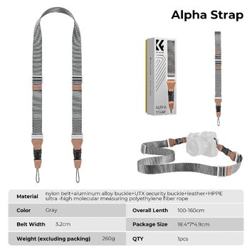 Pasek do aparatu K&F Concept Alpha Strap - szary