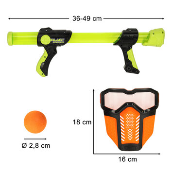 Pistolet na kulki piankowe x2 zestaw +  maska ochronna x2