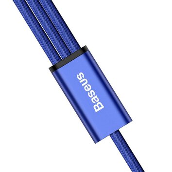 Baseus kabel USB 3w1 iPhone micro type-C 3A 120cm Niebieski
