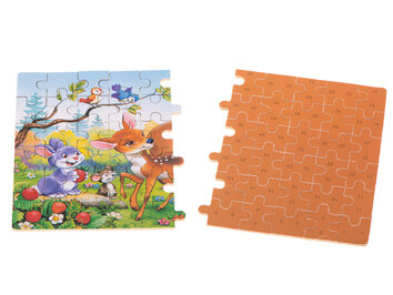 Puzzle dla dzieci bajkowe w puszce zwierzęta leśne 60 elementów